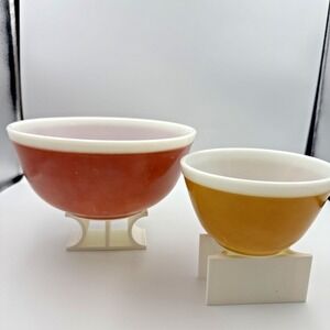Pyrex Earthtones Americana Chip N Dip Bowl Set [NO BRACKET] Made in USA 401 404